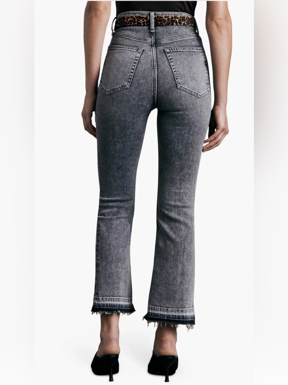 Women's Rag & Bone Casey High-Rise Harley Wash Cropped Ankle Flare Jeans Size 28 - Picture 2 of 10